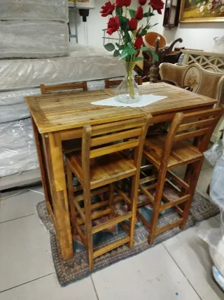 Juego de bar de jardín de madera