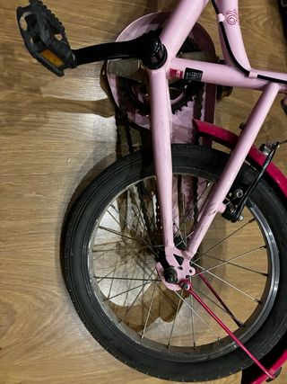 Bicicleta niña 16 rosa con cesta