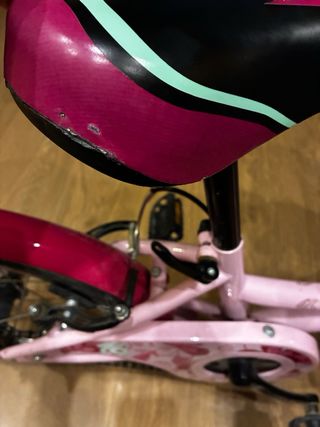 Bicicleta niña 16 rosa con cesta