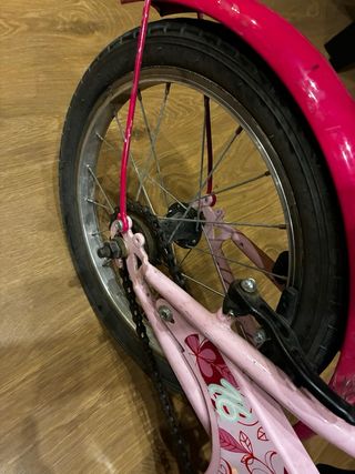 Bicicleta niña 16 rosa con cesta