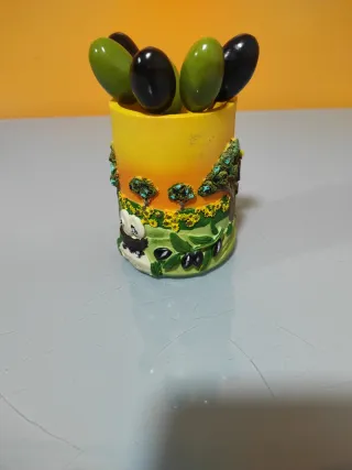 Recipiente Tenedores Aceitunas