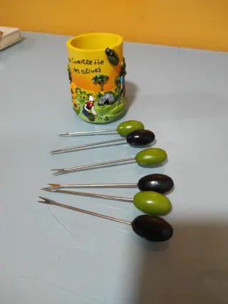 Recipiente Tenedores Aceitunas