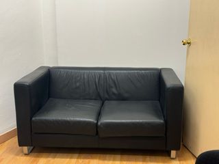 Sofá 2 plazas polipiel negro