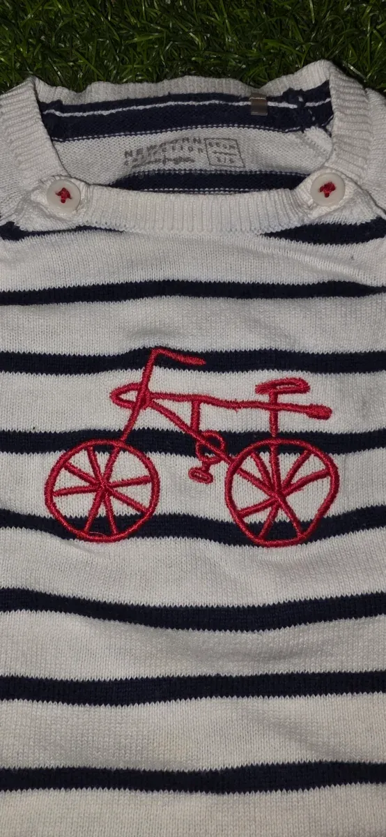 Jersey rayas blanco y azul T 3/6m (65cm)