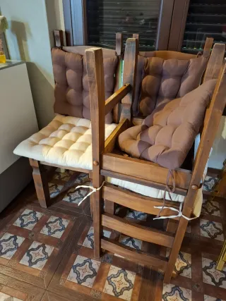 Sillas de comedor de madera rústico mejicano