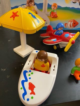 Playmobil 1 2 3 Avión Barco Playa