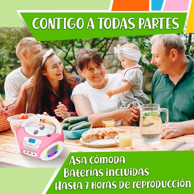 Reproductor CD Tiny Geeks Unicornio Rosa