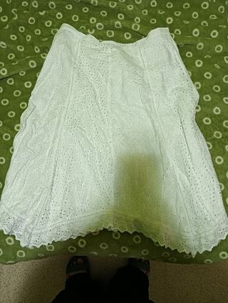 Falda Ralph Lauren bordada blanca