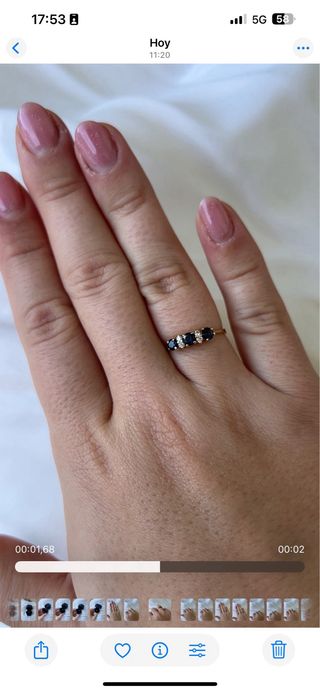Anillo oro 18k zafiros y brillantes
