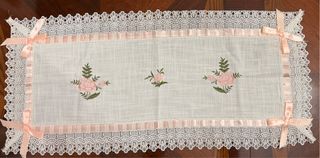 Centrini pizzo floreale rosa