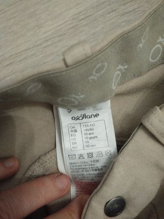 Pantalón equitación niño/niña 10 años