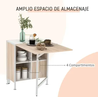 Mesa plegable madera y metal