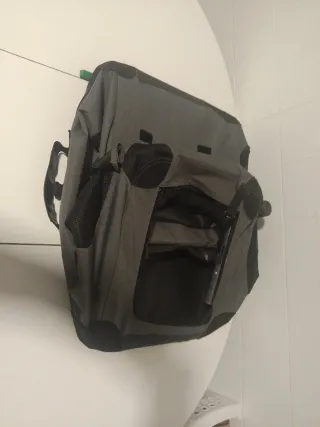 Transportín perro plegable gris