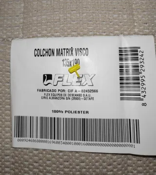 Colchón Flex Matrix Visco 135cmx190cm