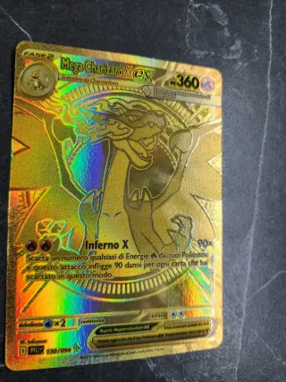 Carta Pokémon Mega Charizard X-EX Oro