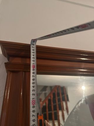 Aparador antiguo madera y mármol con espejo