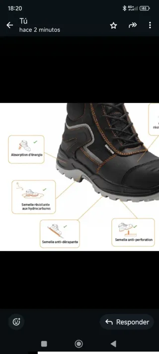 Botas de seguridad Dexter negras y naranjas