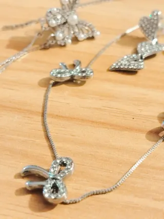 Lote Bisutería Plata Mariposas Corazones