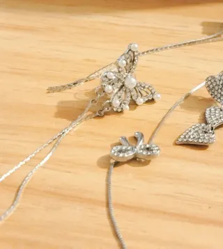 Lote Bisutería Plata Mariposas Corazones