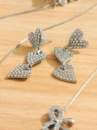 Lote Bisutería Plata Mariposas Corazones