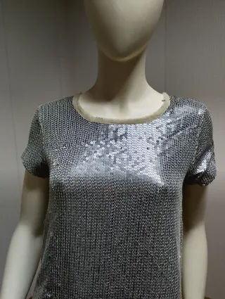 Vestido Hakei plateado y gris