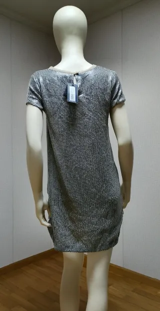 Vestido Hakei plateado y gris