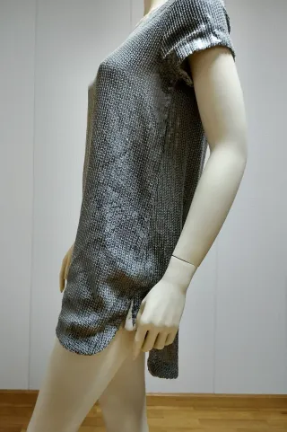 Vestido Hakei plateado y gris