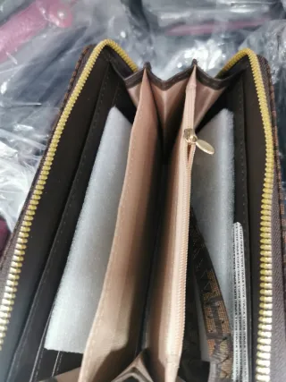 Cartera Mujer  Marrón y Dorada