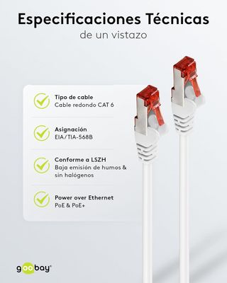 Cable CAT 6 Cable de red LAN para Gigabit Ethernet