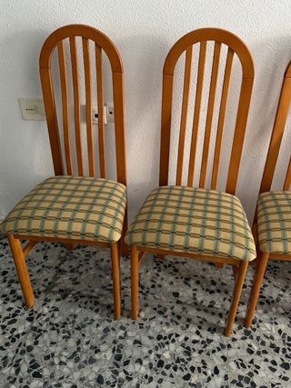 Mesa comedor madera maciza estilo clásico + sillas