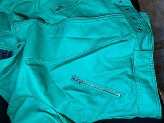 Chaqueta cuero sintético verde