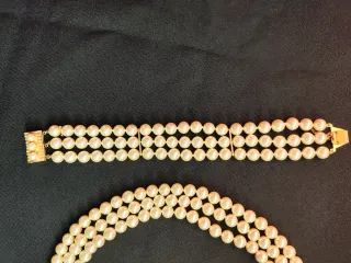 Conjunto Marcel Cluny collar y pulsera perlas