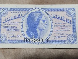 Billete 50 Céntimos República Española 1937