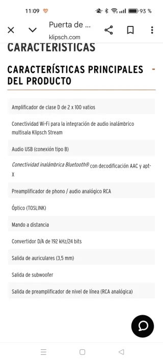 Amplificador Klipsch Powergate Negro