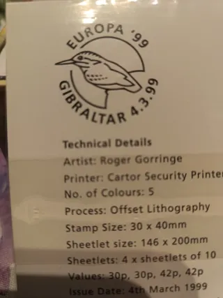 Francobolli Europa 1999 Gibilterra