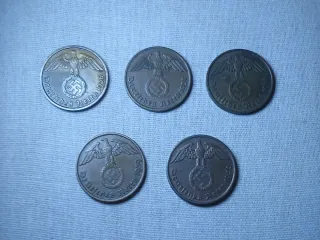 Lotto 2 Reichspfennig Terzo Reich. Lotto da 5