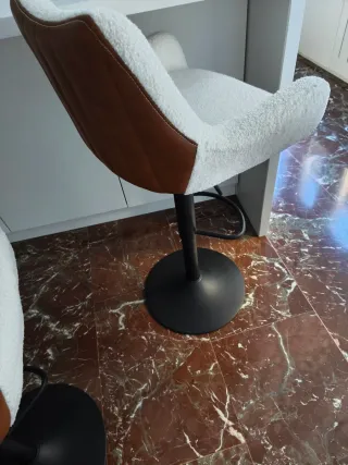 Taburetes de Cocina Marrón y Blanco