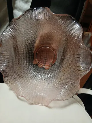 Porta macedonia vintage vetro rosa