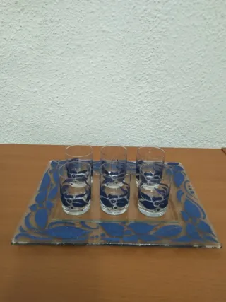 Vassoio e 6 bicchieri di cristallo da shot
