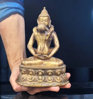 Escultura Yab-Yum Samantabhadra,latón