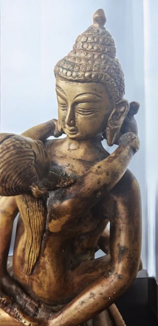 Escultura Yab-Yum Samantabhadra,latón