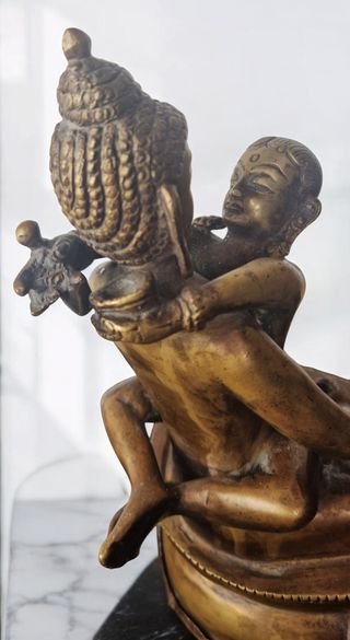 Escultura Yab-Yum Samantabhadra,latón