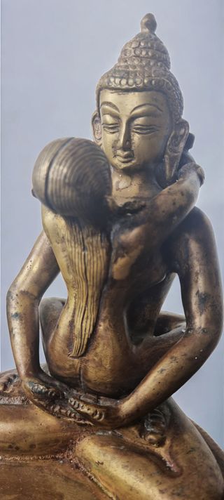 Escultura Yab-Yum Samantabhadra,latón
