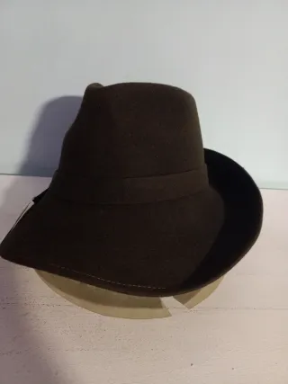 Sombrero de fieltro marrón/verde