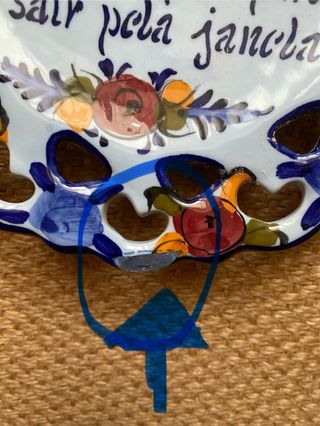 Prato decorativo em cerâmica Alcobaça