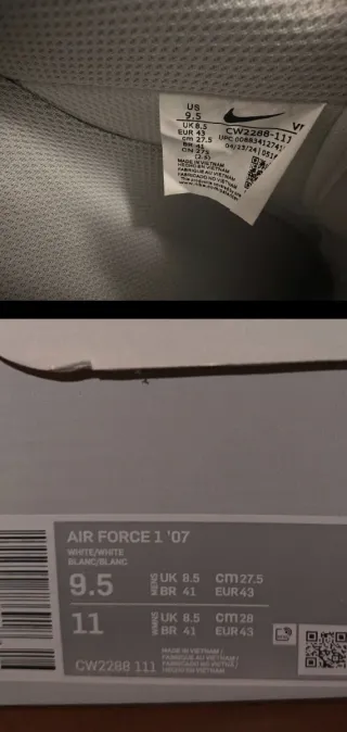 Nike Air Force 1 Blancas Talla 42