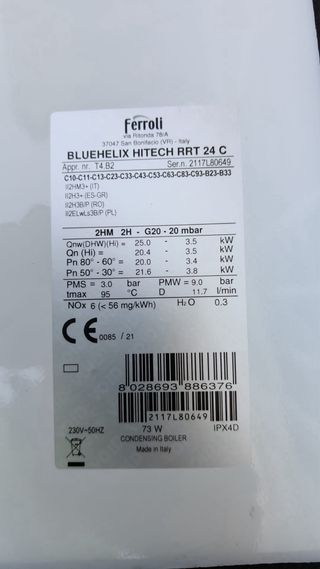 Caldera Ferroli Bluehelix Hitech RRT C 24kw