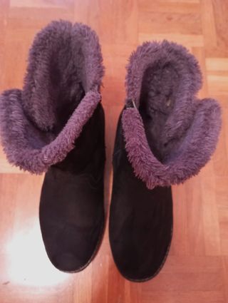 Botines negros mujer con pelo