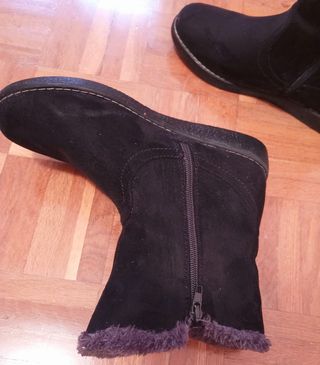 Botines negros mujer con pelo