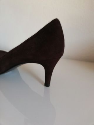 Zendra Zapatos Ante Marrón Talla 40 Sin Estrenar